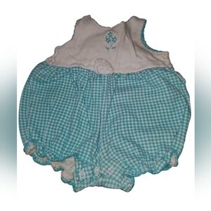 Miniwear Turquoise and White Baby Romper